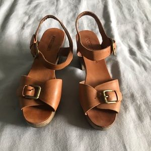 Cognac leather Rachel Comey clog sandals